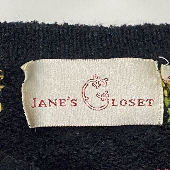 Vintage Janes Closet Rainbow Plaid Cardigan Sweater Womens Size S Button Up - Picture 6 of 8